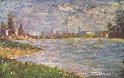 Georges Seurat Die beiden Ufer oil